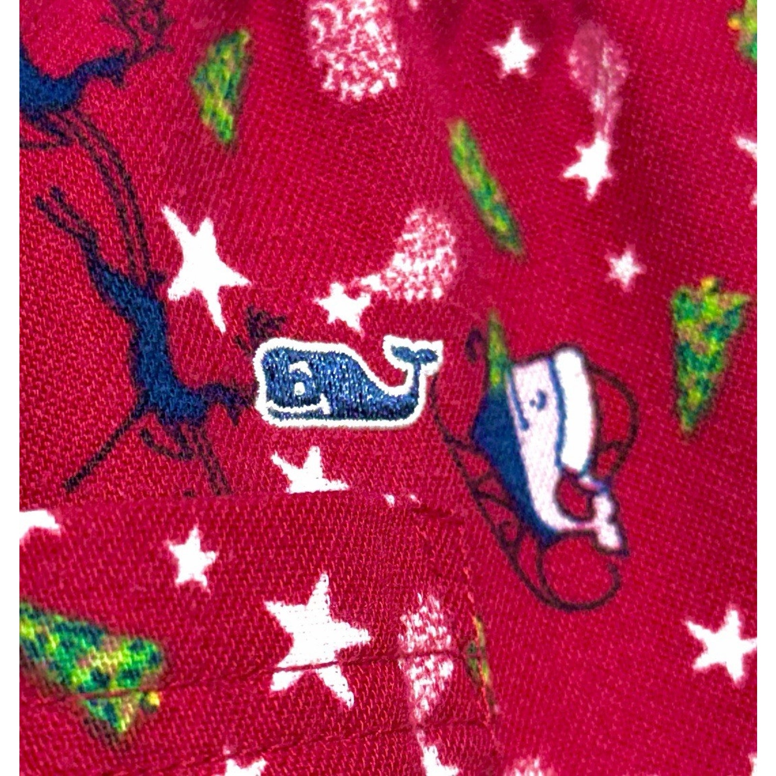Vineyard Vines Boys Pajama Pants M 12 14 Red Navy White Elastic Waist Christmas — image 5 of 8